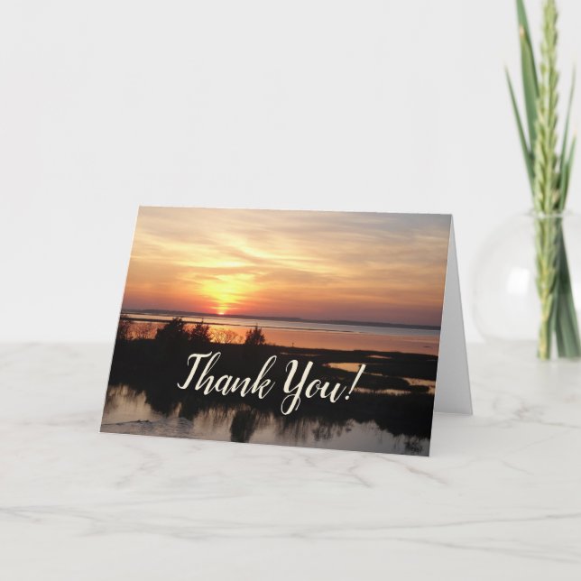Chincoteague Sunset II Virginia Landscape Thank You Card (Front)
