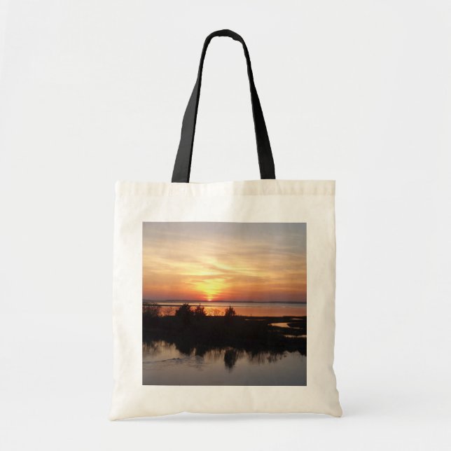 Chincoteague Sunset II Virginia Landscape Tote Bag (Front)