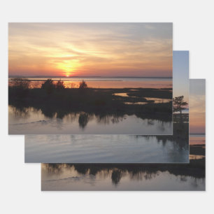 Chincoteague Sunset II Virginia Landscape Wrapping Paper Sheet