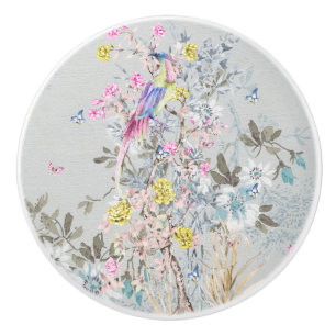 Chine soirée,toile,nature scene,antique,pattern,p ceramic knob