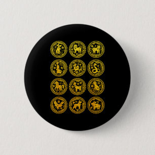 Chinese 12 Animals Zodiac Signs Happy Lunar New Ye 6 Cm Round Badge