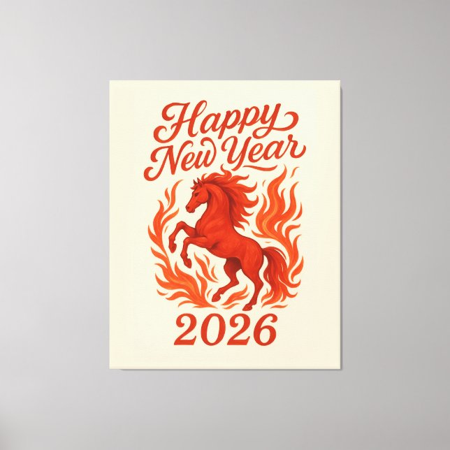 Chinese 2026 Fiery Horse Canvas Print (Front)