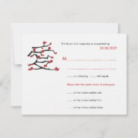 Chinese Ai Love Cherry Blossoms Red Sakura Wedding
