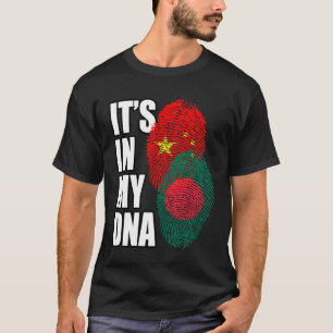 Chinese And Bangladeshi Mix DNA Flag Heritage T-Shirt