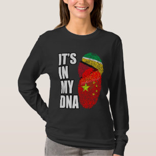 Chinese And Guyanese Mix DNA Flag Heritage T-Shirt