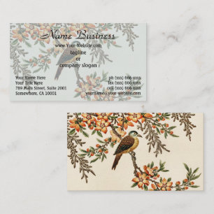 Chinese Antique Flower & Bird, Vintage Garden Business Card