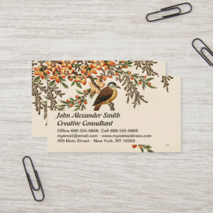 Chinese Antique Flower & Bird, Vintage Garden Business Card