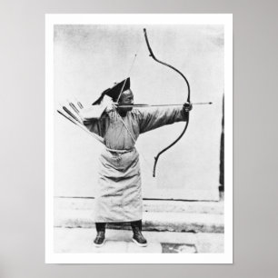 Chinese archer, c.1870 (b/w photo) poster