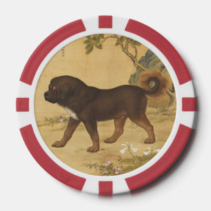 Chinese Art 1747 The Dog & Flowers &Tree Pattern Poker Chips
