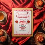 Chinese Asian Birthday Party Invitation<br><div class="desc">Chinese Asian Oriental Lanterns Red and Gold Foil Birthday Invitation</div>