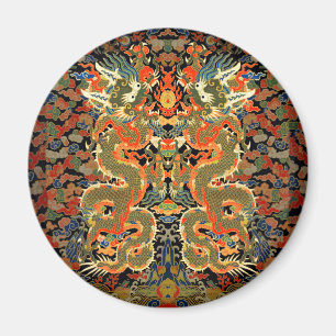 Chinese Asian Dragon Colorful Art Magnet