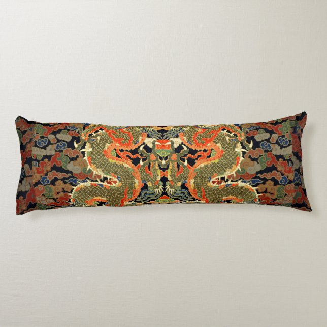 Chinese Asian Dragon Colourful Art Body Cushion (Back)