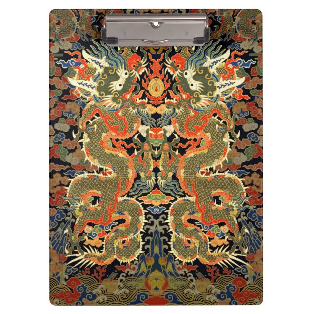 Chinese Asian Dragon Colourful Art Clipboard (Front)
