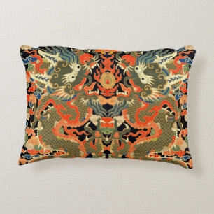 Chinese Asian Dragon Colourful Art Decorative Cushion
