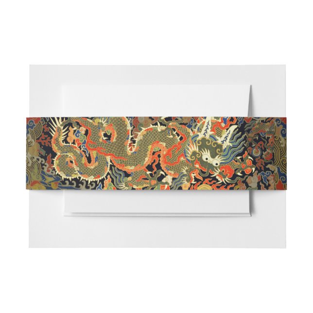 Chinese Asian Dragon Colourful Art Invitation Belly Band (Front Example)
