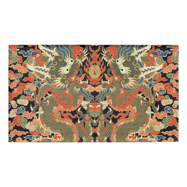 Chinese Asian Dragon Colourful Art Name Tag (Front)