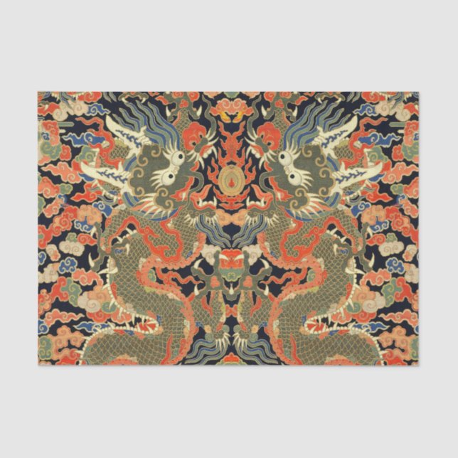 Chinese Asian Dragon Colourful Art Tissue Paper (Front)