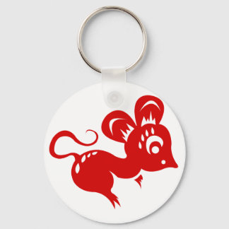 Chinese Astrology Rat Illustration Key Ring