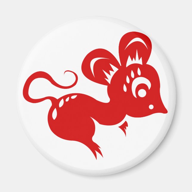 Chinese Astrology Rat Illustration Magnet (Front)