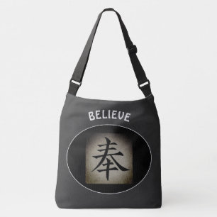 Chinese BELIEVE Asian Symbol Personalised Crossbody Bag