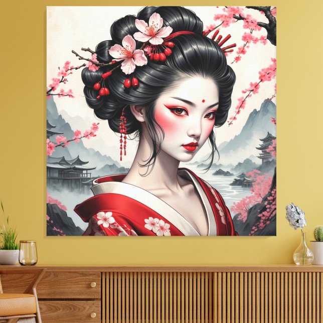 chinese beutey canvas print (Insitu(LivingRoom))