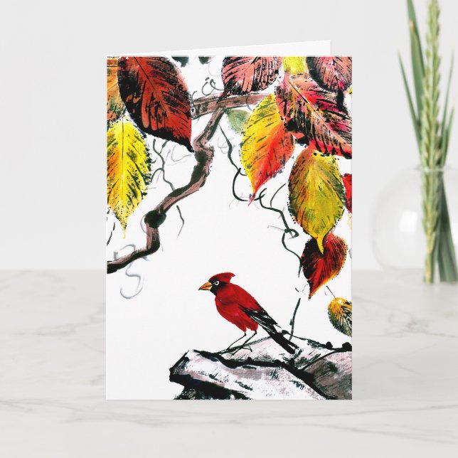 Chinese Bird in Autumn Card (Front)