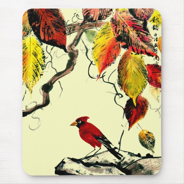 Chinese Bird in Autumn Mouse Pad (Front)