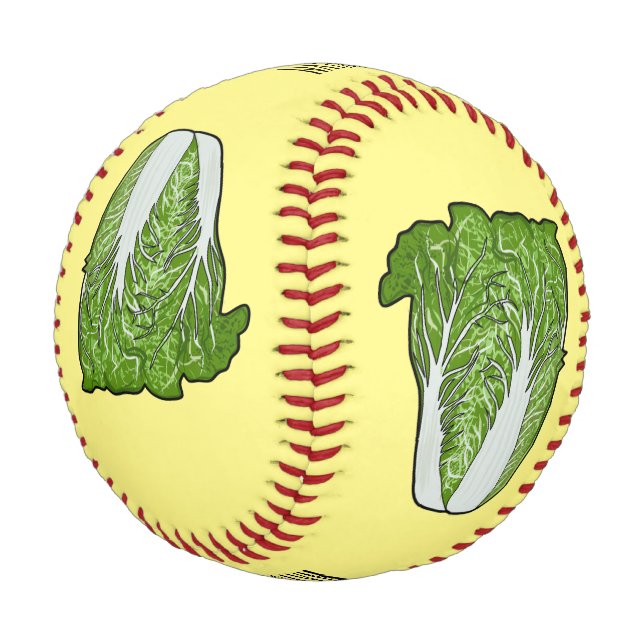 Chinese cabbage cartoon illustration  baseball (Angled)