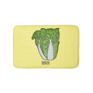 Chinese cabbage cartoon illustration bath mat