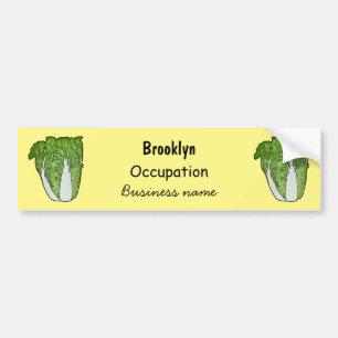 Chinese cabbage cartoon illustration bumper sticker