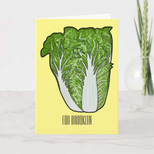 Chinese cabbage cartoon illustration card