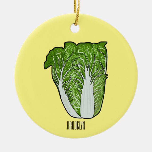 Chinese cabbage cartoon illustration  ceramic tree decoration (Front)