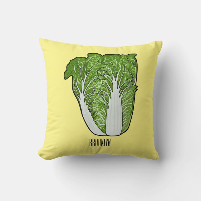 Chinese cabbage cartoon illustration  cushion (Front)
