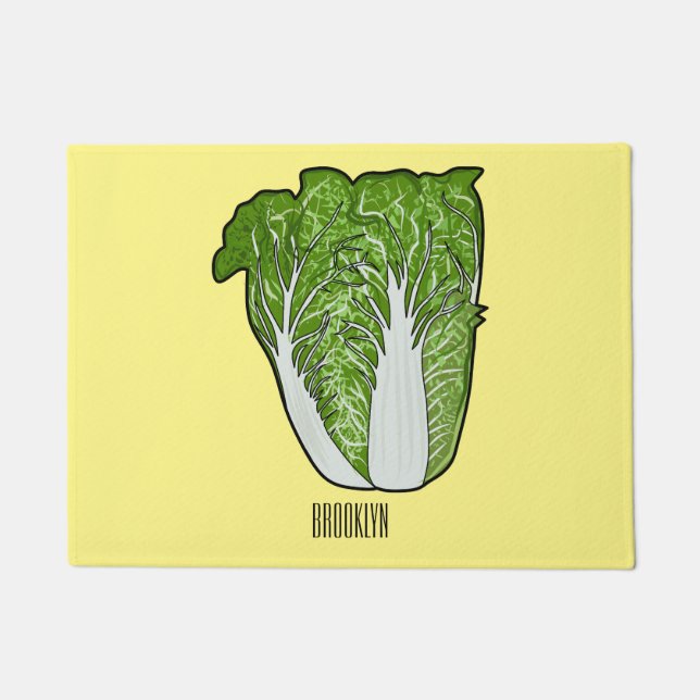 Chinese cabbage cartoon illustration  doormat (Front)