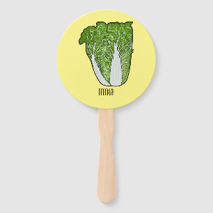 Chinese cabbage cartoon illustration  hand fan