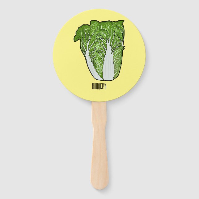 Chinese cabbage cartoon illustration  hand fan (Front)