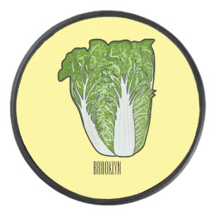 Chinese cabbage cartoon illustration  hockey puck