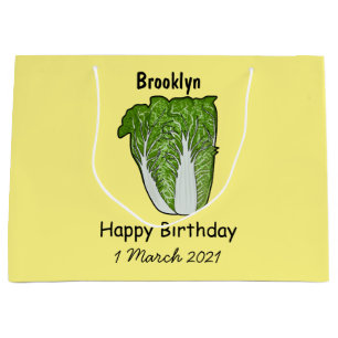 Chinese cabbage cartoon illustration large gift bag
