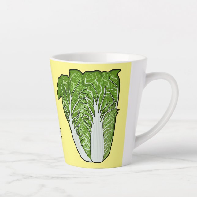 Chinese cabbage cartoon illustration  latte mug (Right)