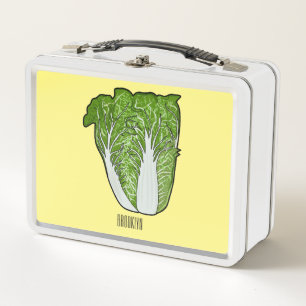 Chinese cabbage cartoon illustration metal lunch box