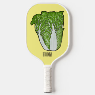 Chinese cabbage cartoon illustration  pickleball paddle