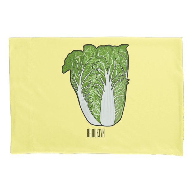 Chinese cabbage cartoon illustration  pillowcase (Front)
