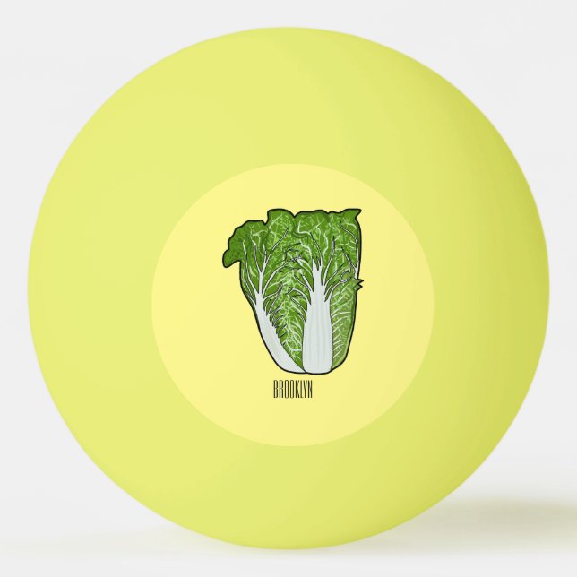 Chinese cabbage cartoon illustration  ping pong ball (Front)