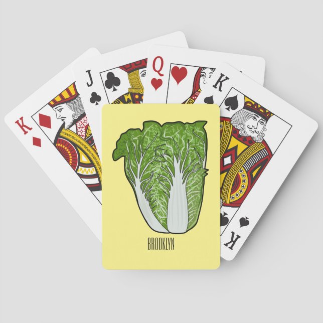 Chinese cabbage cartoon illustration  playing cards (Back)