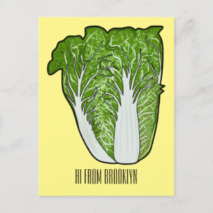 Chinese cabbage cartoon illustration postcard
