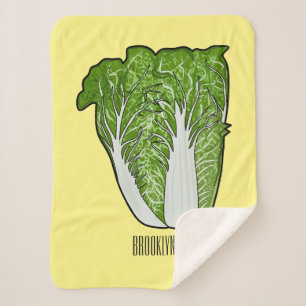 Chinese cabbage cartoon illustration sherpa blanket