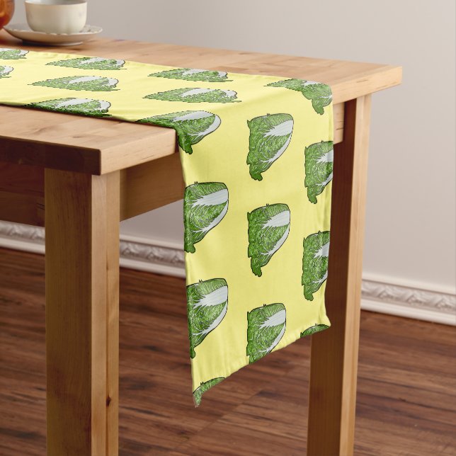 Chinese cabbage cartoon illustration  short table runner (In Situ)