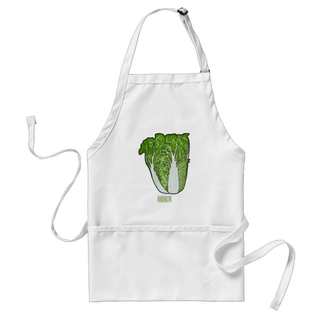 Chinese cabbage cartoon illustration  standard apron (Front)