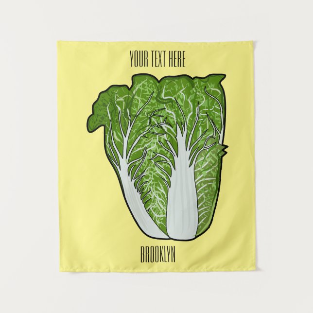 Chinese cabbage cartoon illustration  tapestry (Front)