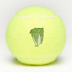 Chinese cabbage cartoon illustration  tennis balls